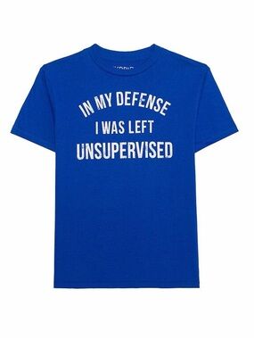 Mens Blue Graphic Tee - In My Defense Unsupervised